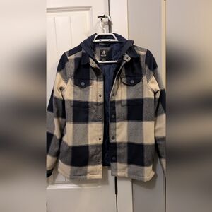 Plaid Kids Jacket - Black and Cream